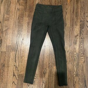 SPANX Forest Green Suede Leggings (XS)